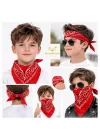Mey İthalat® Kırmızı Kovboy Fuları Çocuk Bandana Western Desenli Boyun Fuları