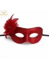 Mey İthalat® Kırmızı Simli Tüylü Balo Maskesi – Kadın Parti &amp; Maskeli Balo Maskesi