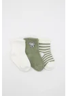 Mey İthalat® Koala Boy 3lü Penye Soket Çorap 10133 Ekru