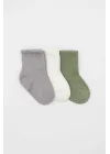 Mey İthalat® Koala Boy 3lü Penye Soket Çorap 10133 Gri