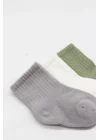 Mey İthalat® Koala Boy 3lü Penye Soket Çorap 10133 Gri