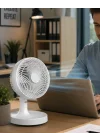 Mey İthalat® Kompakt Mini Fan Otomatik Salınımlı Sessiz Masaüstü Vantilatör
