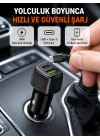 Mey İthalat® Kompakt Tasarımlı Type-C + USB Girişli Araç Şarj Başlığı