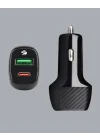 Mey İthalat® Kompakt Tasarımlı Type-C + USB Girişli Araç Şarj Başlığı