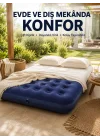 Mey İthalat® Konforlu Çift Kişilik Şişme Yatak Flokeli Yüzey Dayanıklı Gövde
