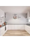 Mey İthalat® Krem 36 Cm Dekoratif Mutfak Duvar Saati