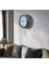 Mey İthalat® Krom Elegance 40 Cm Metal Duvar Saati