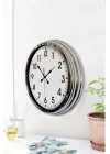 Mey İthalat® Krom Elegance 40 Cm Metal Standart Duvar Saati