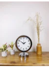 Mey İthalat® Krom Metal Lüks Masa Saati 25×20 cm
