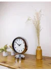 Mey İthalat® Krom Metal Lüks Masa Saati 25×20 cm