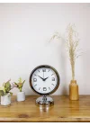 Mey İthalat® Krom Metal Modern Masa Saati 25×20 cm