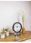 Mey İthalat® Krom Metal Modern Masa Saati 25×20 cm