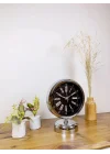 Mey İthalat® Krom Metal Roma Rakamlı Masa Saati 25×20 cm