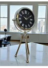 Mey İthalat® Krom Şık Üç Ayaklı Masa Saati