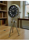 Mey İthalat® Krom Şık Üç Ayaklı Masa Saati