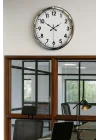 Mey İthalat® Krom Şıklık 52 Cm Metal Modern Duvar Saat