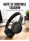 Mey İthalat® Kulak Üstü Kablosuz Bluetooth Kulaklık Gürültü Önleyici Uzun Şarj Süreli