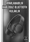 Mey İthalat® Kulak Üstü Kablosuz Bluetooth Kulaklık Gürültü Önleyici Uzun Şarj Süreli