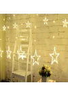 Mey İthalat® Kumandalı Yıldız Figürlü 12 Sarkıtlı 120 LED Uzaktan Kumandalı Dekor Işık – Masaüstü ve Ortam Aydınlatması