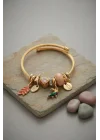 Mey İthalat® Kuş Figürlü Charmlı Gold Renk Bileklik