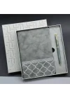 Mey İthalat® Kutulu Deri Defter Roller Kalem Set