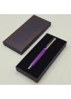 Mey İthalat® Kutulu Mor Metal Roller Kalem