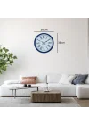 Mey İthalat® Lacivert 36 Cm Dekoratif Duvar Saati