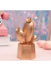 Mey İthalat®  Led Işıklı Sevimli Kaktüs Dekoratif Masa ası Mini Biblo Gece ası Gold