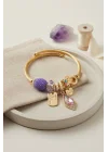 Mey İthalat® Lila Damla Model Charmlı Bileklik
