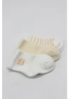 Mey İthalat® Little Love Girl 3lü Penye Soket Çorap 10137 Ekru