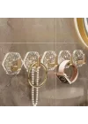 Mey İthalat® Lüks 5’li Duvar Askısı Banyo Mutfak İçin Havlu  Askılık