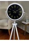 Mey İthalat® Lüks Beyaz Tripod Ayaklı Saat