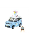 Mey İthalat® LZ-1131  BALON ARABASI MAVİ 875 PARÇA BLOCK OYUNCAK