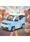 Mey İthalat® LZ-1131  BALON ARABASI MAVİ 875 PARÇA BLOCK OYUNCAK