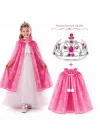 Mey İthalat® Masal Prensesi Pembe Pelerin ve Taç Seti (85 cm)