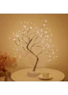 Mey İthalat® Masaüstü Peri Ağaç LED a – Gün Işığı Rengi, 3 Kademeli Işık Ayarlı, Şarjlı Dekoratif Ortam Aydınlatması