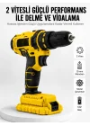 Mey İthalat® Matkap Seti 24 Parça Çift Bataryalı Darbeli Led Işıklı Vidalama