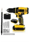 Mey İthalat® Matkap Seti 24 Parça Çift Bataryalı Darbeli Led Işıklı Vidalama