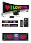 Mey İthalat® Matrix Led Cama Yapışan Telefon Kontrollü Panel Dijital Ekran Kumandalı