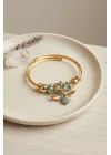 Mey İthalat® Mavi Arı Model Gold Renk Charm Bileklik