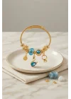 Mey İthalat® Mavi Kuğu Model Gold Renk Charmlı Bileklik