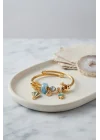 Mey İthalat® Mavi Uçan Model Charmlı Gold Renk Bileklik