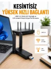 Mey İthalat® Mbps Wifi Alıcı Kablosuz Wifi Adaptörü Çift Band Çift Antenli Yeni Nesil