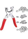 Mey İthalat® Metal Çıtçıt Düğme Pensesi ve 25 Set Düğme Takımı