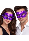 Mey İthalat® Metalize Parlak Parti Maskesi Mor Renk 16x7 cm