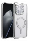 Mey İthalat®   Mi 15T Pro Joke Simli Magneticsafe Kılıf - Gümüş