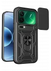 Mey İthalat®   Mi 17 Pro Max Pars Lens Yüzüklü Silikon - Siyah
