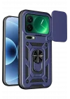 Mey İthalat®   Mi 17 Pro Pars Lens Yüzüklü Silikon - Lacivert