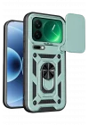 Mey İthalat®   Mi 17 Pro Pars Lens Yüzüklü Silikon - Yeşil