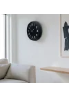 Mey İthalat® Midnight Black 40 Cm Metal Duvar Saati